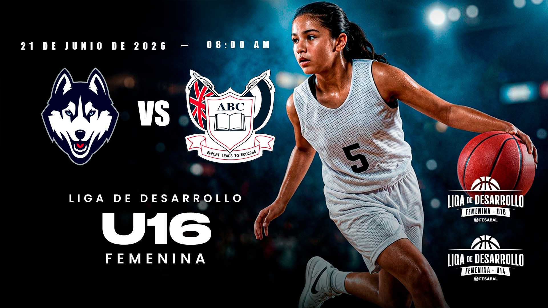 21 JUN | LD | U16 F |  HUSKIES vs ACADEMIA BRITÁNICA CUSCATLECA - AloudTV Sports