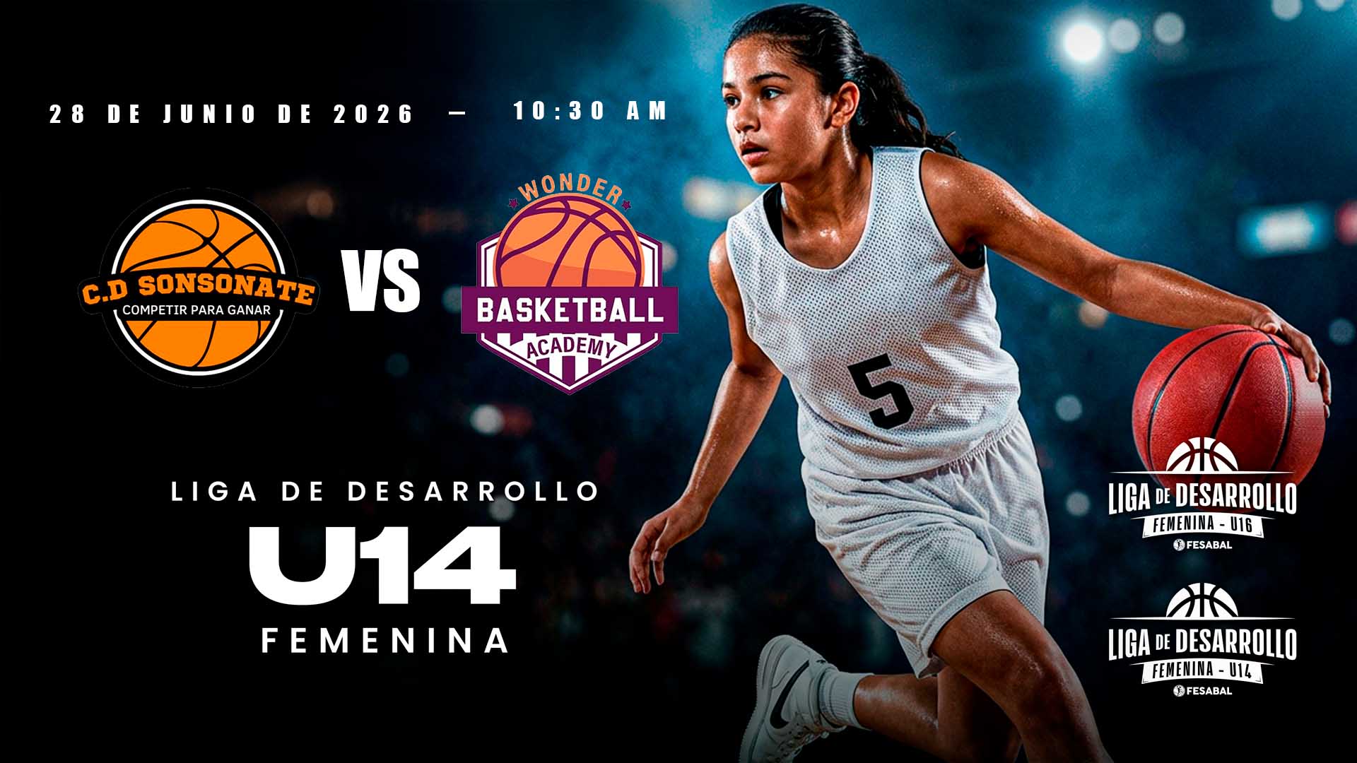 28 JUN | LD | U14F | C.D. SONSONATE 14F vs WONDER BKB ACADEMY 14F - AloudTV Sports
