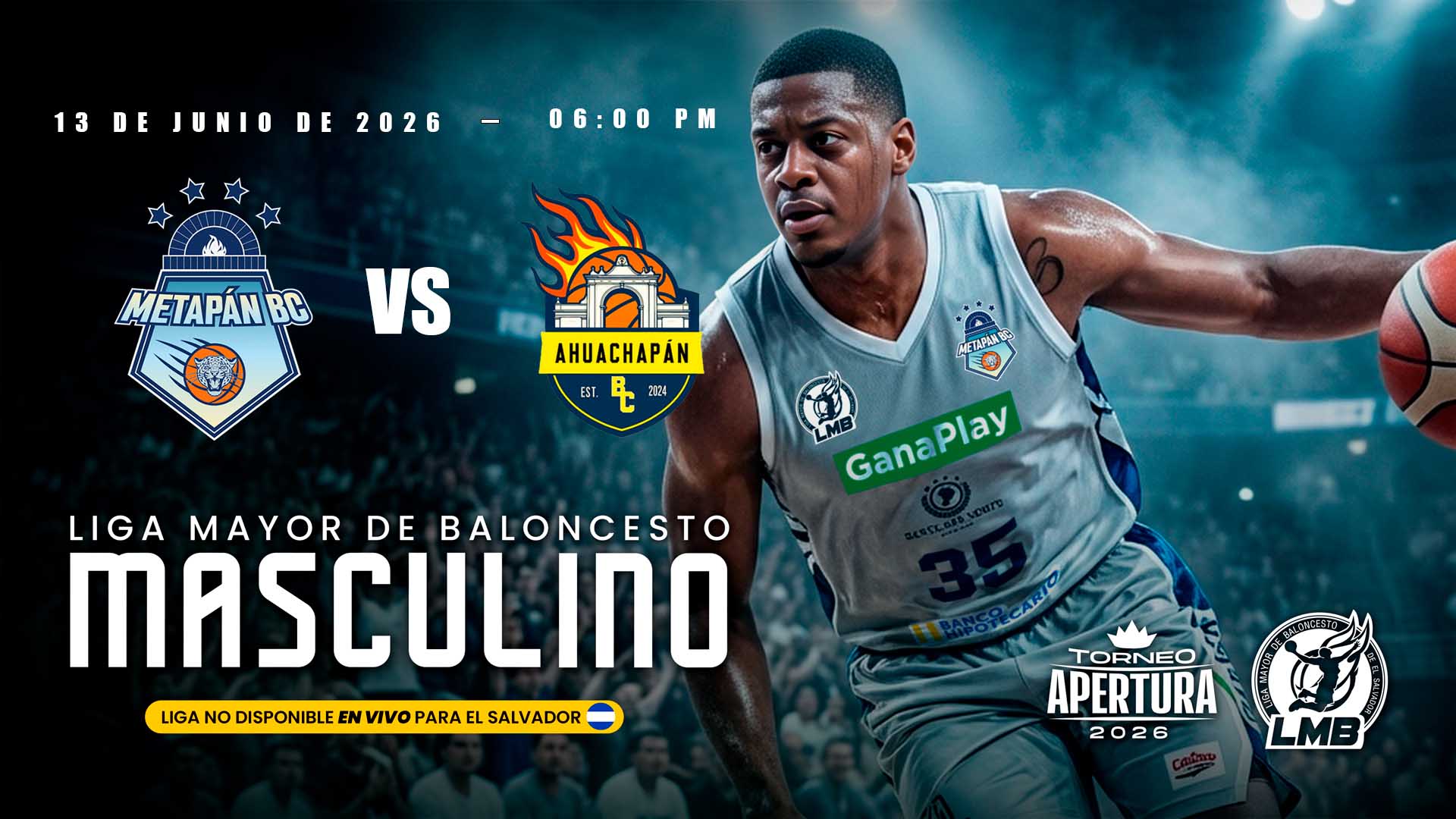 13 JUN | LMB | PLAYOFF | 1 METAPÁN B.C. vs 8 AHUACHAPÁN B.C. - AloudTV Sports