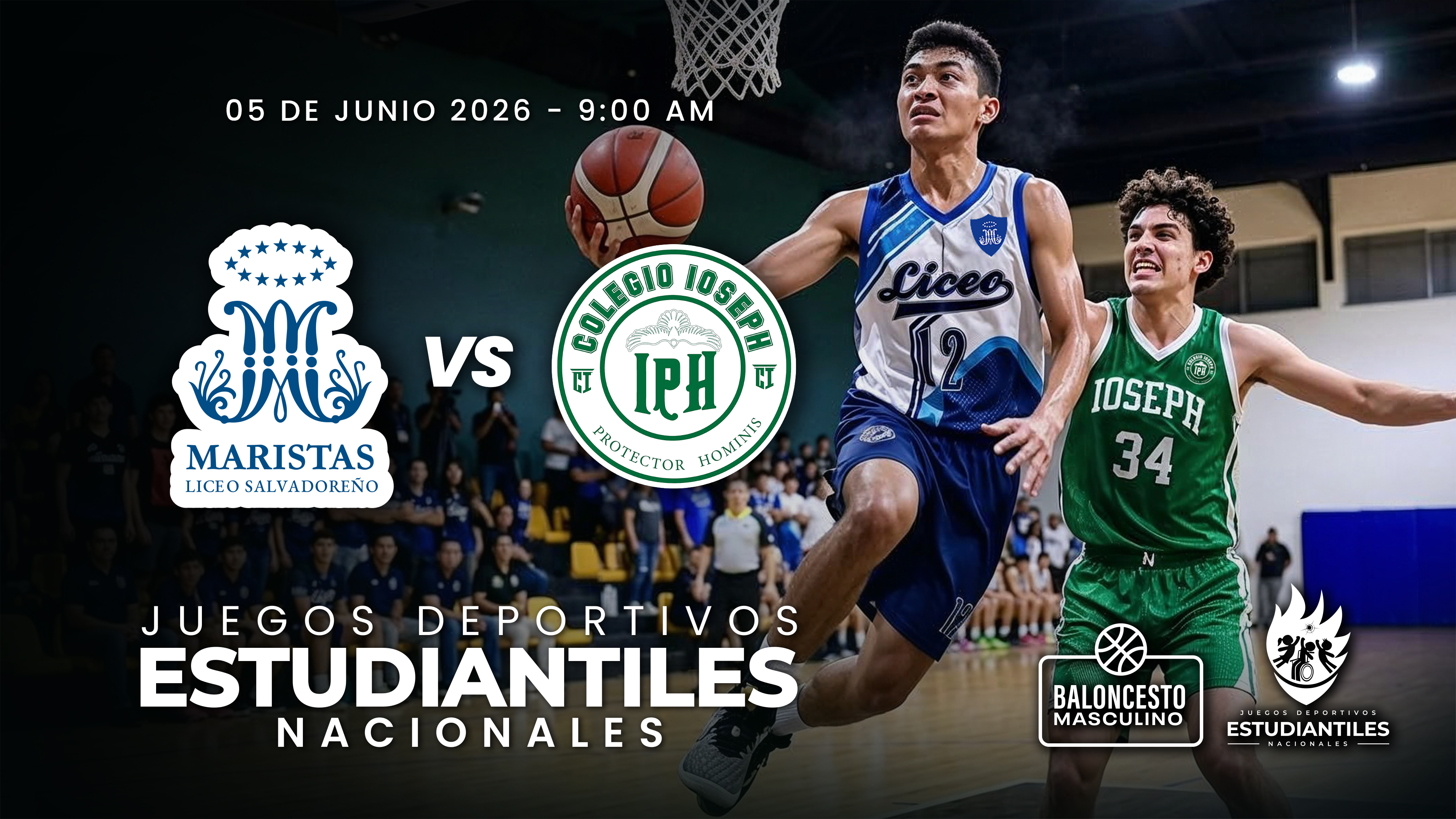 05 JUN | JDNE | BALONCESTO | 17 A | MASC | LICEO SALVADOREÑO VS COLEGIO IOSEPH - AloudTV Sports