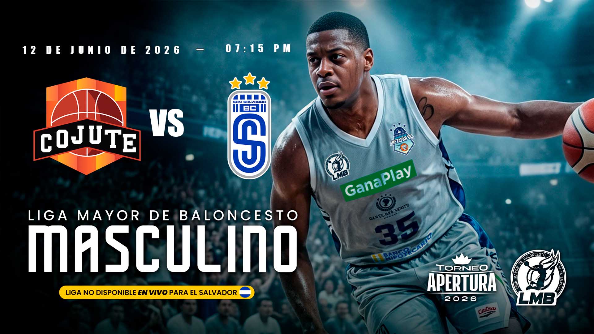 12 JUN | LMB | PLAYOFF | 7 COJUTE B.C. vs 2 SAN SALVADOR B.C. - AloudTV Sports