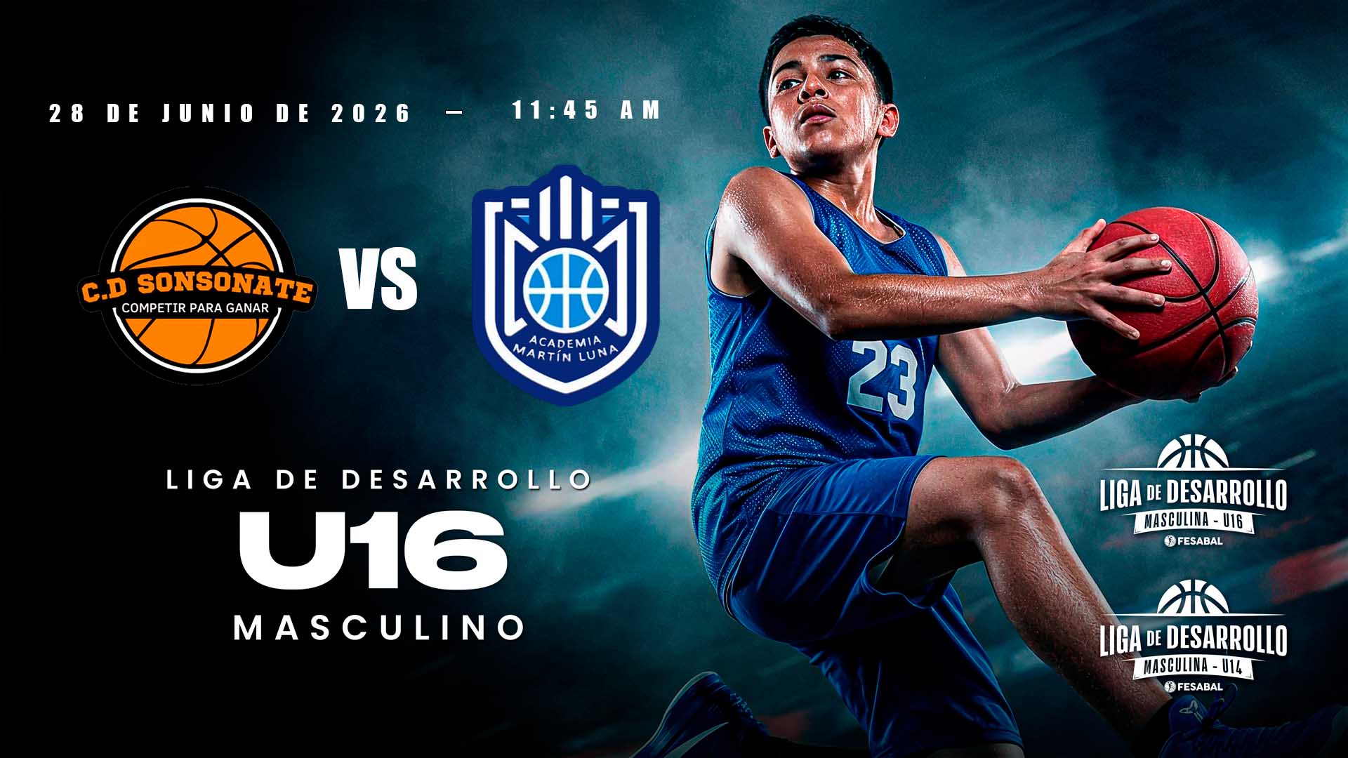 28 JUN | LD | U16M | C.D. SONSONATE 16M vs ACADEMIA MARTIN LUNA 16M - AloudTV Sports