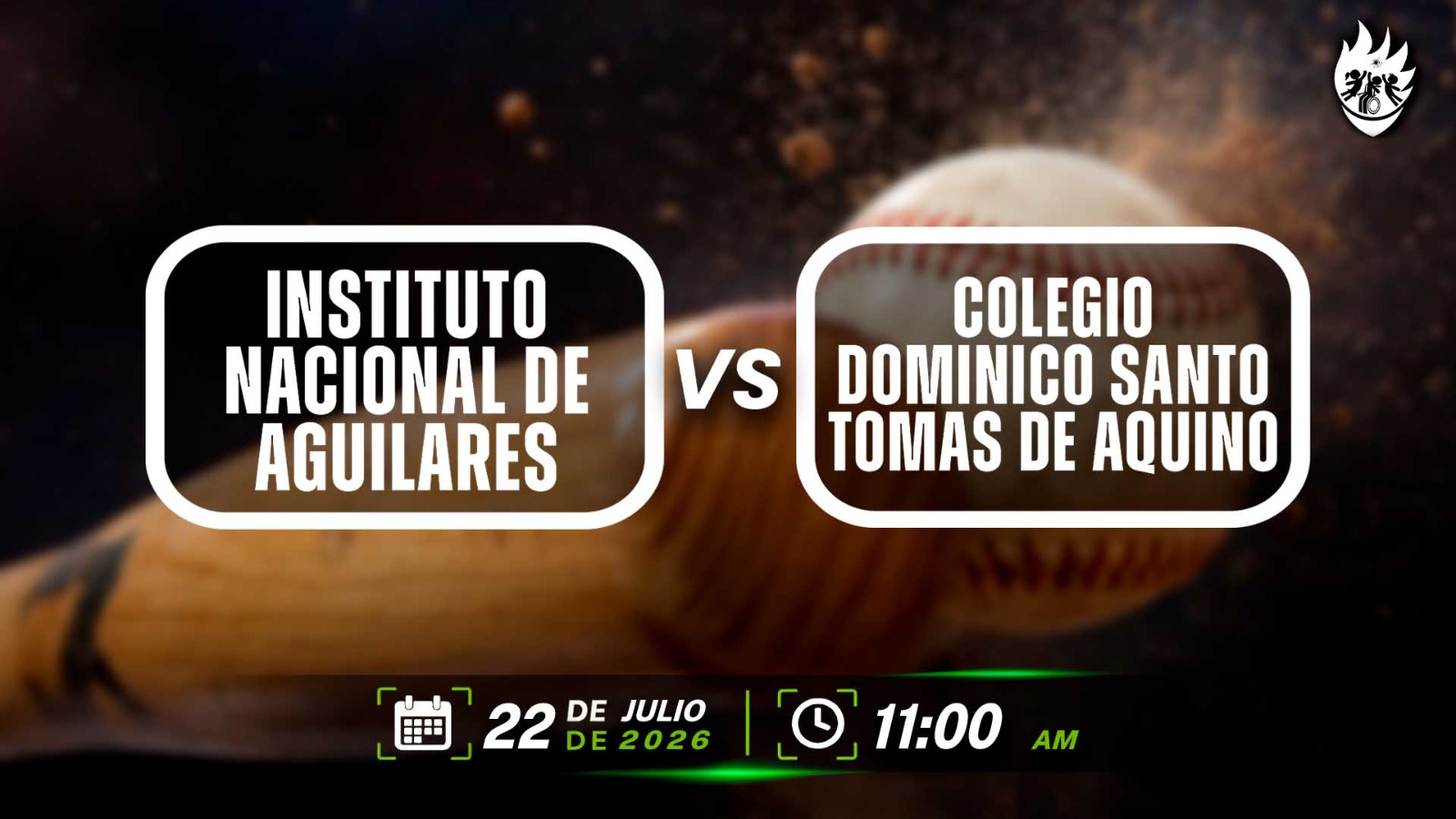 22 JUL | JDEN | BEISBOL | 17 MASC | I N DE AGUILARES VS COL DOMINICO STO TOMAS DE AQUINO - AloudTV Sports