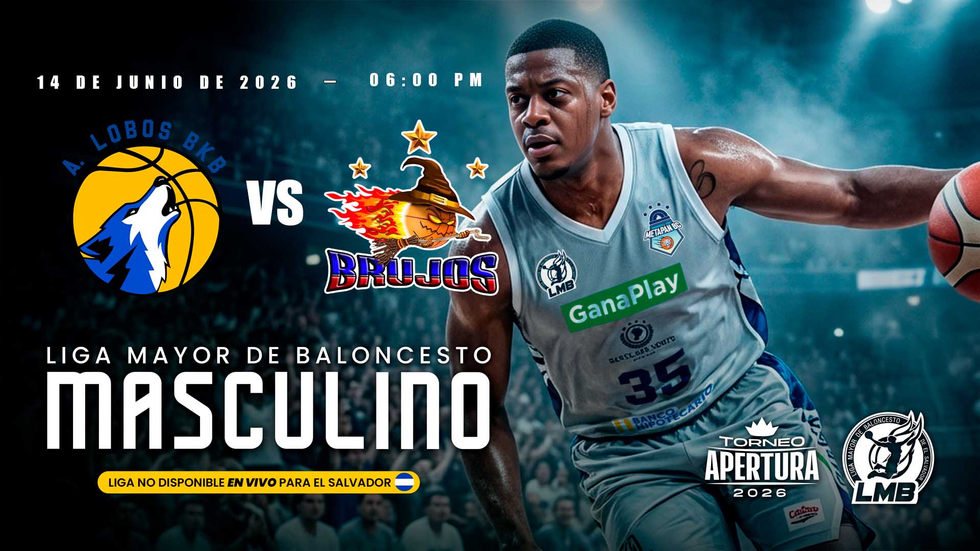 14 JUN | LMB | PLAYOFF | 3 A. LOBOS BKB vs 6 BRUJOS DE IZALCO - AloudTV Sports