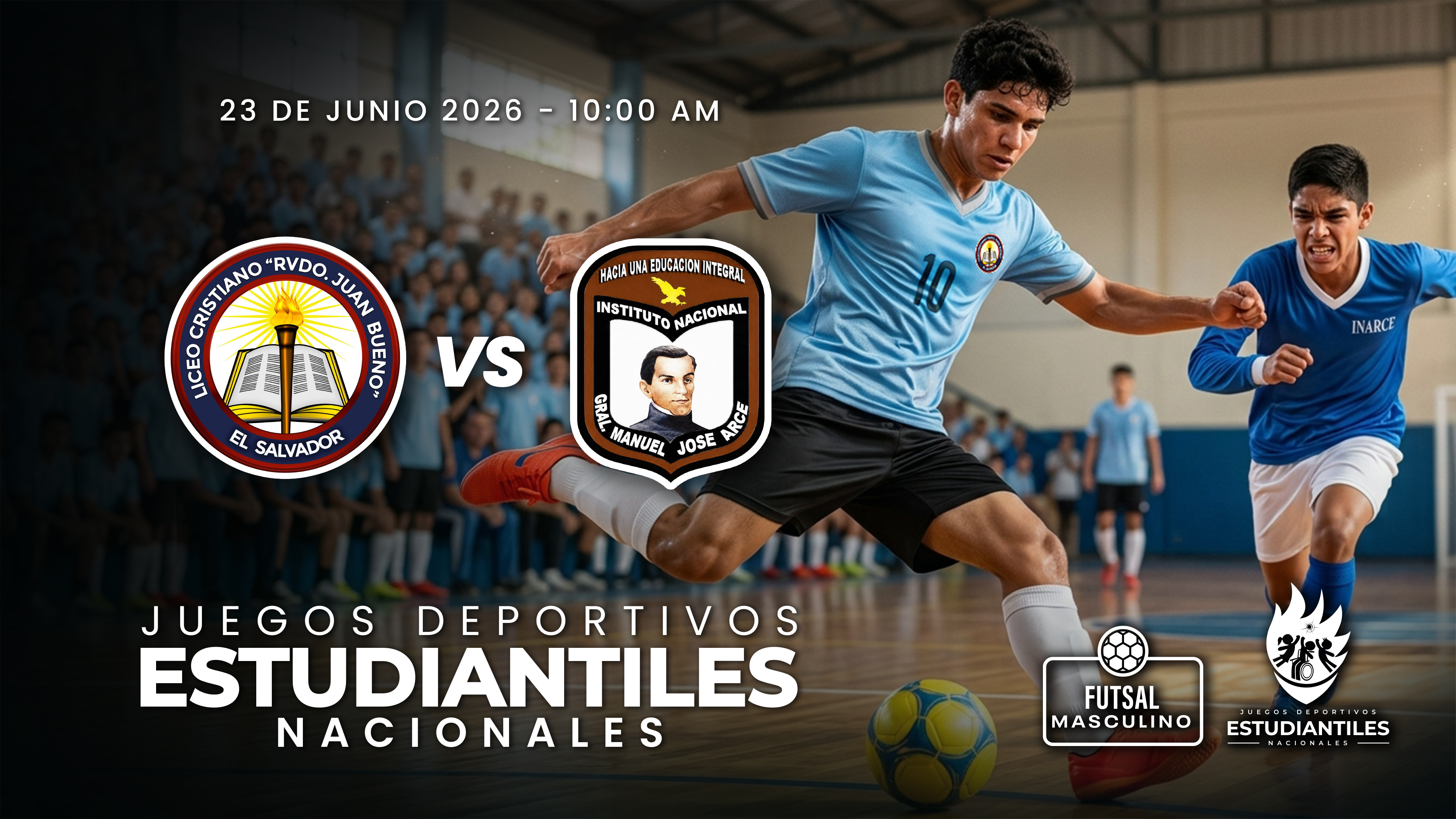 23 JUN | JDNE | FUTSAL | 17 MASC | LICEO REV JUAN BUENO VS INARCE - AloudTV Sports