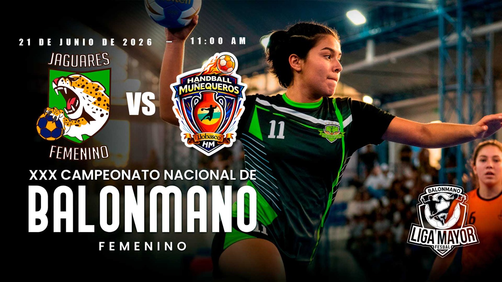 21 JUN | LIGA MAYOR DE BALONMANO | FEM |  JAGUARES vs MUÑEQUERAS - AloudTV Sports