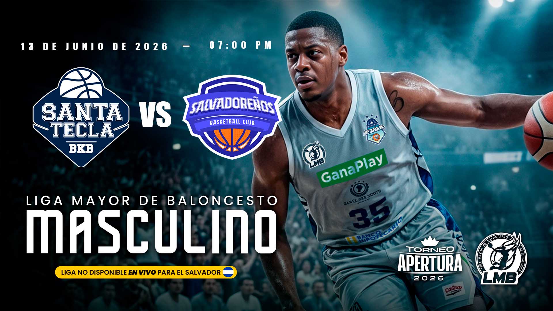 13 JUN | LMB | PLAYOFF | 4 SANTA TECLA IMDELS vs 5 SALVADOREÑOS B.C. - AloudTV Sports